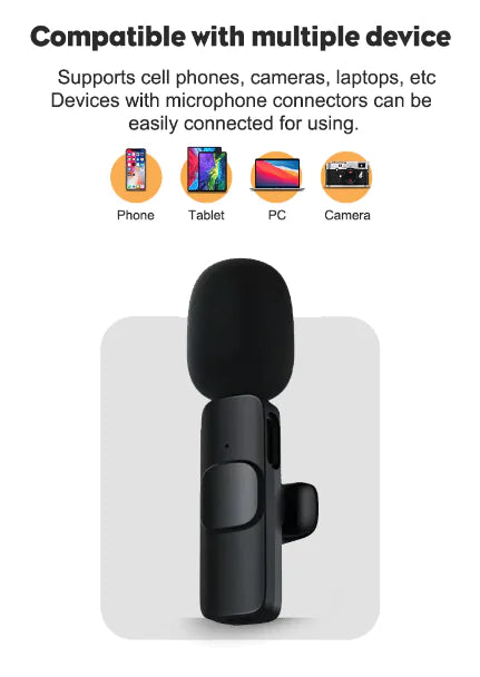 Lavalier Microphone Wireless Audio Video Recording Mini Mic For Android/iPhone